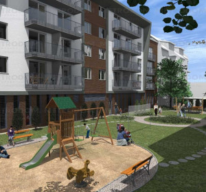 A belső kertben játszótér várja a gyerekeket